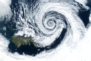 Satellite image of a hurricane